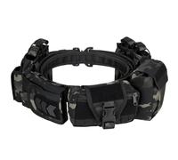 BOMTURN Battle Belt Tactical Belts Men: Upgrade Extended Duty Belts Law Enforcement Utility Belt Police Nylon Belt Set 7pcs, Mcbk, MAX WAIST 43IN, Mcbk, MAX WAIST 43IN