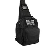 BOMTURN Tactical Backpack-1000D Waterproof Military Backpack/Laser-Cut/CCW Bags Sling Bag Tactical Satchel Shoulder Bag Men, Black-z, S, Rucksack Backpacks