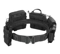 BOMTURN Tactical Battle Belt with Pouches Accessories Law Enforcement Duty Combat Military Utility Police Belt 8ps, Black, Standard