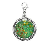 BOMUKE Farm Garden with Sunflowers Zipper Pull,Zipper Pull, Perfect for Necklaces, Bracelets, keychain and earrings，planner charm handmade charm