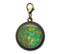 BOMUKE Farm Garden with Sunflowers Zipper Pull,Zipper Pull, Perfect for Necklaces, Bracelets, keychain and earrings，planner charm handmade charm
