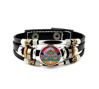 BOMUKE Large Trinity Knot Bangle,Colorful Celtic Bracelet,Celtic Knot Charm Bracelet,Eternity Circle of Life Irish Solid Bangle