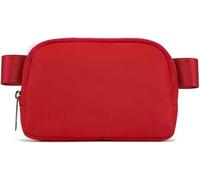 Bomvabe 2L Red Fanny Pack for Women Men, Large Everywhere Belt Bag with Adjustable Strap 55", Crossbody Bag Water-resistant for Travel Sports Runnin Hiking, Fashion Waist Bag for Ladies