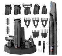 Bomxin Manscape Body & Beard Trimmer for Men,Waterproof,6 in 1 Grooming Kit | Professional Manscape Trimmer,Multifunctional Mens Grooming Kit,Wet/Dry,No Nick,Rechargeable,Charges Via Type-C Dock