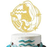 BOMXOI Aquarius Cake Topper Aquarius Season Decorations 12 Constellation Theme Birthday Party Decorations Supplies Gold Glitter