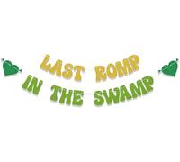 BOMXOI Last Romp in The Swamp Banner - Swamp & Bride Decorations in Gold & Green
