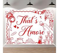 BOMXOI That's Amore Backdrop Thats Amore Party Decorations Italian Themed Wedding Bridal Shower Bachelorette Party Decoration Supplies Red 7x5ft