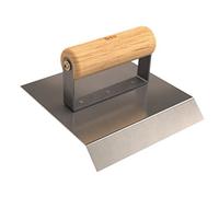 Bon 12-864 6 x 6-inch Stainless Steel Concrete Chamfer Tool with 45 Degree Radius Wood Handle