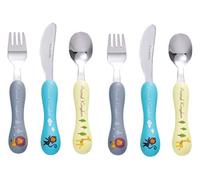Bon Animal Kingdom 6-Piece Children's Cutlery Set/Kids Cutlery/Toddler Utensils/Flatware - 2 x Knives, 2 x Forks, 2 x Spoons - Mirror Polished Stainless Steel with Fun Animal Designs