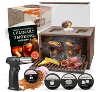 Bon Apperoo™ 2-Glass Culinary Smoker Box with Torch | Portable Cold Food and Cocktail Infuser | Indoor Whiskey and Bourbon Smoking Kit | Ideal for Drinks and Charcuterie | Butane Not Included