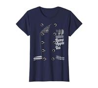 Bon Appetit Bone Apple Tea Funny Faux Chef Funny Chef Jacket T-Shirt, Women, Navy Blue, Small