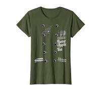 Bon Appetit Bone Apple Tea Funny Faux Chef Funny Chef Jacket T-Shirt, Women, Olive Green, Small