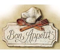 Bon Appetit - Food Tin Sign, Coffee Shop Decor Retro Vintage Metal Sign Plaqu Poster Wall Art Pub Bar Kitchen Garden Bathroom Home Deco, Poster, Plaque, Decorative Wall Art, 2 Sizes (A5)
