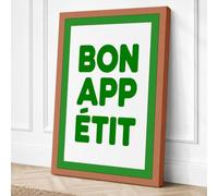 Bon Appétit Typography Canvas Wall Art Print 18x12 Inch (46 x 30 cm)