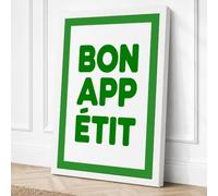 Bon Appétit Typography Canvas Wall Art Print 30x20 Inch (76 x 51 cm)