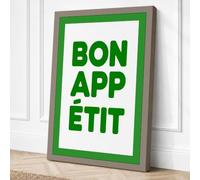 Bon Appétit Typography Canvas Wall Art Print 36x24 Inch (91 x 61 cm)