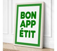 Bon Appétit Typography Canvas Wall Art Print 36x24 Inch (91 x 61 cm)