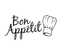 Bon Appetit Vinyl Wall Sticker, Black, 30 x 14 cm