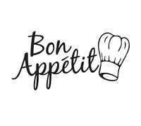 Bon Appetit Wall Decal Vinyl Stickers, Removable French Quote Art DIY Sticker Mural for Kitchen Dinner Living Room Office Home Window Door Decoration