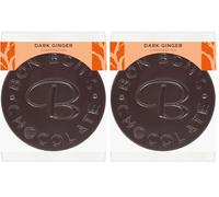 Bon Bon's Chocolate Dark Ginger Round - 50g - 70% Dark Chocolate with Ginger - Great for Birthdays or to Say Thank You - Luxury Chocolate - Vegan (Pack of 2)