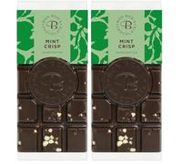 Bon Bon's Chocolate Dark Mint Crisp Bar - 70g - 70% Dark Chocolate with Crispy Mint Pieces - Great for Birthdays or to Say Thank You - Luxury Chocolate (Pack of 2)