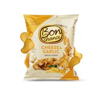 Bon Chance - Garlic & Cheese Bread Crisps 120g | Crunchy Toasted Bread Snacks | Savoury Baked Crackers (2 Packs)