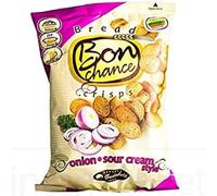 Bon chance With Sour Cream flavour and onion seasoning mix Bread Crisps - Snack for Sharing with Friends - 240g Pack