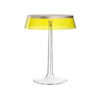 Bon Jour Table Lamp Mat Bronze Frame and Yellow Shade