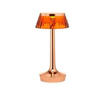 Bon Jour Unplugged Table Lamp Copper Frame and Amber Shade