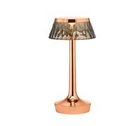 Bon Jour Unplugged Table Lamp Copper Frame and Smoke-coloured Shade