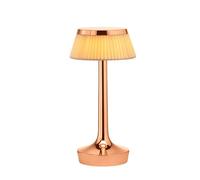 Bon Jour Unplugged Table Lamp Copper Frame and Textile Shade