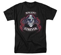 Bon Jovi Forever Skull Unisex T Shirt, Black, Large