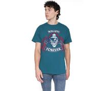 Bon Jovi Forever Skull Unisex T Shirt, Navy, Large