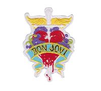 Bon Jovi Heart Patch Badge Embroidered Iron on Applique Souvenir Accessory