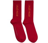 Bon Jovi Men's Logo Terrycloth Socks in Red | Size: 7-11 Bon Jovi Red 7-11