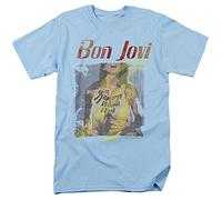 Bon Jovi Slippery When Wet Girl Unisex T Shirt, Light Blue, X-Large