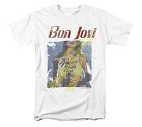 Bon Jovi Slippery When Wet Girl Unisex T Shirt, White, Medium