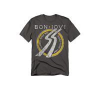 Bon Jovi Slippery When Wet World Tour T Shirt, Charcoal Bon Jovi Charcoal S