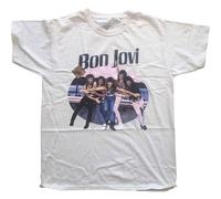 Bon Jovi T Shirt Breakout Band Logo new Official Mens Natural