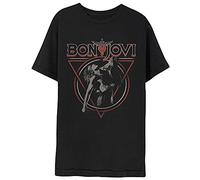 Bon Jovi T Shirt Triangle Overlap Band Logo Official Mens Black XL