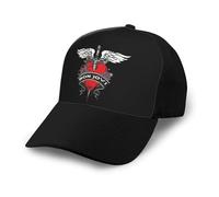 Bon Music Jovi Baseball Cap Spliced Curved Brim Hat Unisex Adjustable Classic Cap Black