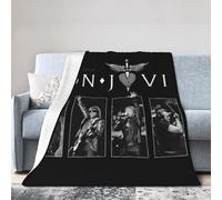 Bon Music Jovi Flannel Blanket Throw Fluffy Lightweight Soft Warm Plush Throw Blanket Gifts 80""x60"", Black