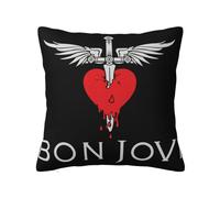 Bon Music Jovi Pillow Cases with Zipper Soft and Cozy Covers for Sofa Bedroom Decorative 18"x18"