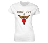 Bon Music Jovi Women's Short Sleeve Crew Neck T-Shirt Classic Fit Casual Sport Stretchy T-Shirt Black