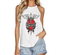 Bon Music Jovi Women's Tank Top Sleeveless Crew Neck T-Shirt Casual Sport Stretchy T-Shirt Black