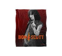 Bon Scott Snake Logo Silky Touch Super Soft Throw Blanket 152 X 127 cm in White Bon Scott White 152 X 127 cm