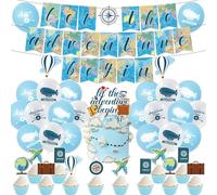 Bon Voyage Travel Decorations - 'Let the Adventure Begin' Bunting Banner for various Occasions