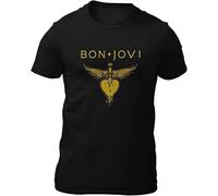 Bon x Jovi Gold T-Shirt Unisex Black Casual Tees Black