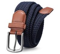 Bon4Extrao Braided Elastic Belt for Men, Fully Adjustable Elasticated Woven Mens Stretch Belt 1 3/8" for Golf, Trousers & Jeans, Hole-Free Comfort Design
