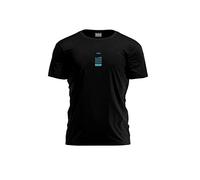 Bona Basics, Digital Print, Men's Basic T-Shirt, 100% Cotton, Black, Casual, Men's Tops, Size: L, Black, L